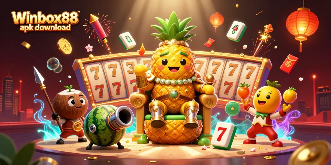 Winbox88 apk download - Engage with vibrant casino-themed illustration featuring characters and elements promoting gaming excitement.